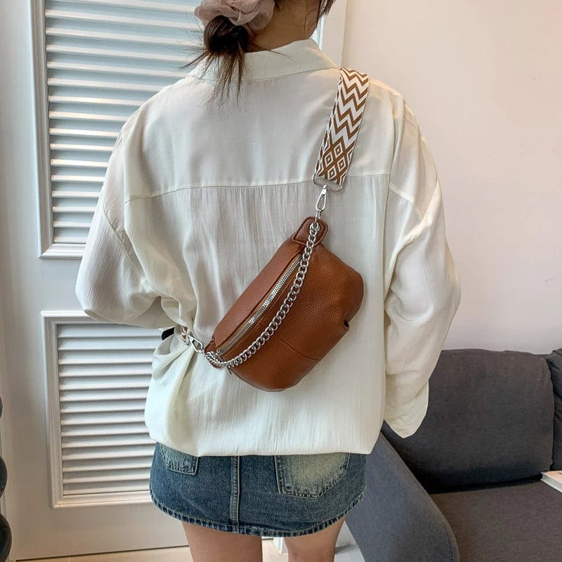 Sac Banane Orange Cuir