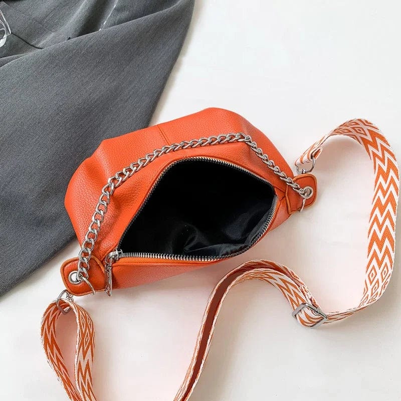 Sac Banane Orange Cuir