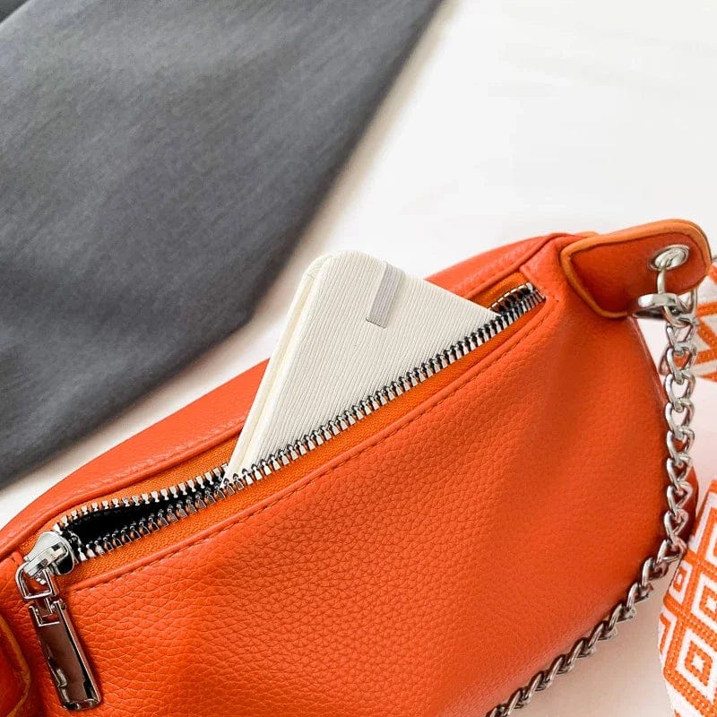 Sac Banane Orange Cuir