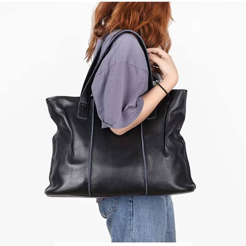 Sac Cabas Cuir Souple Grand Format – Modèle Sofia