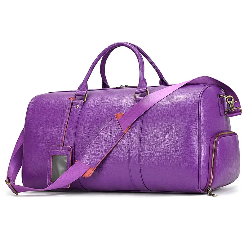 Sac de Voyage pour Femme en Cuir - Violette