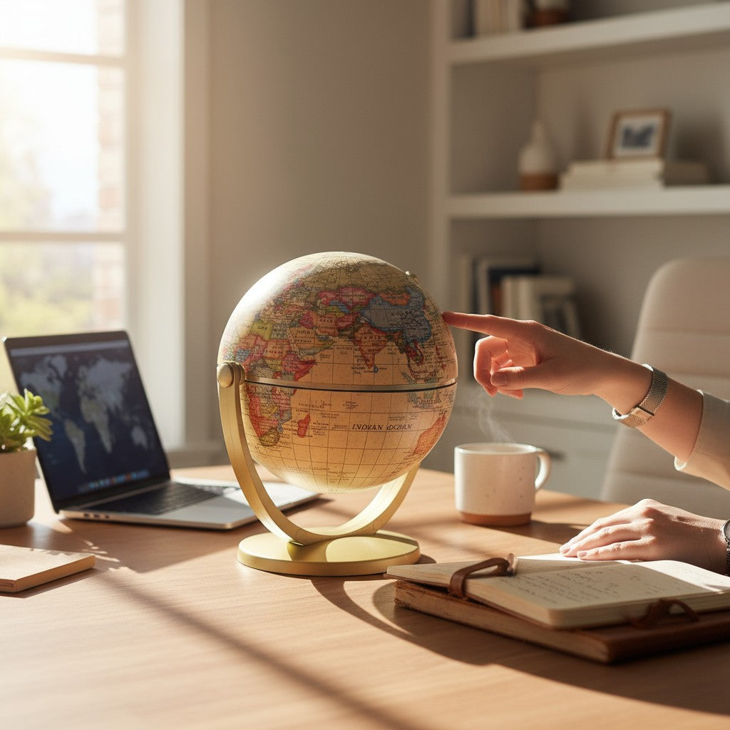 Globe Terrestre Doré