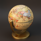 Globe Terrestre Doré