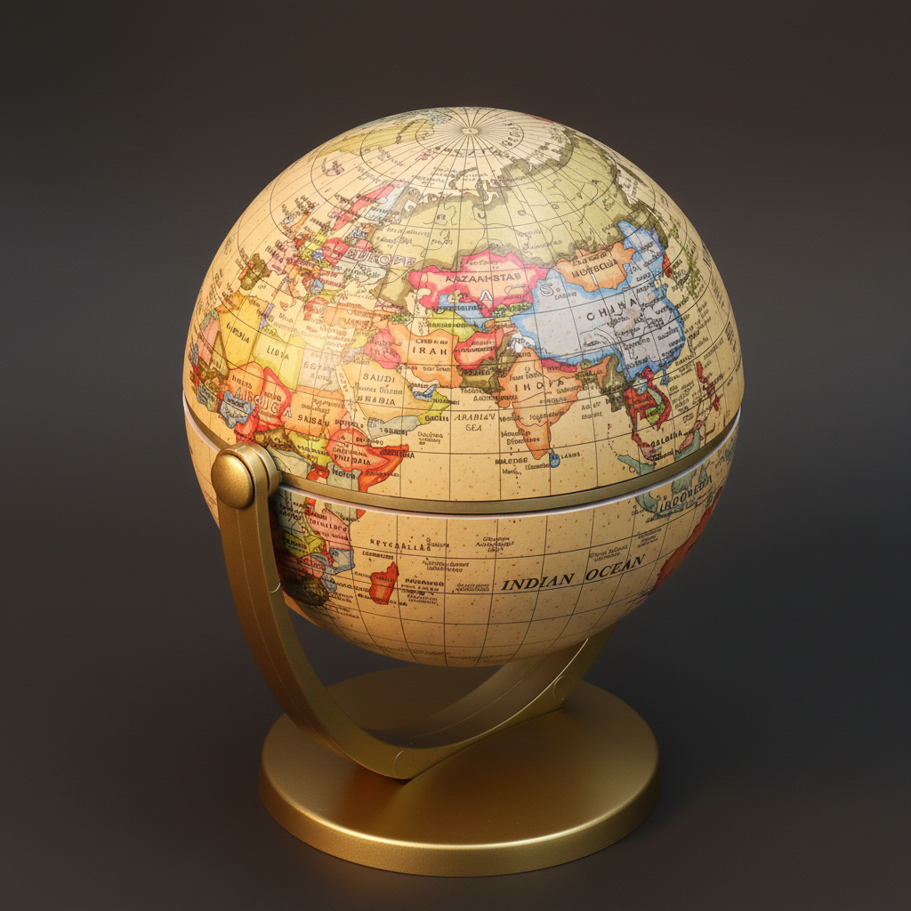 Globe Terrestre Doré