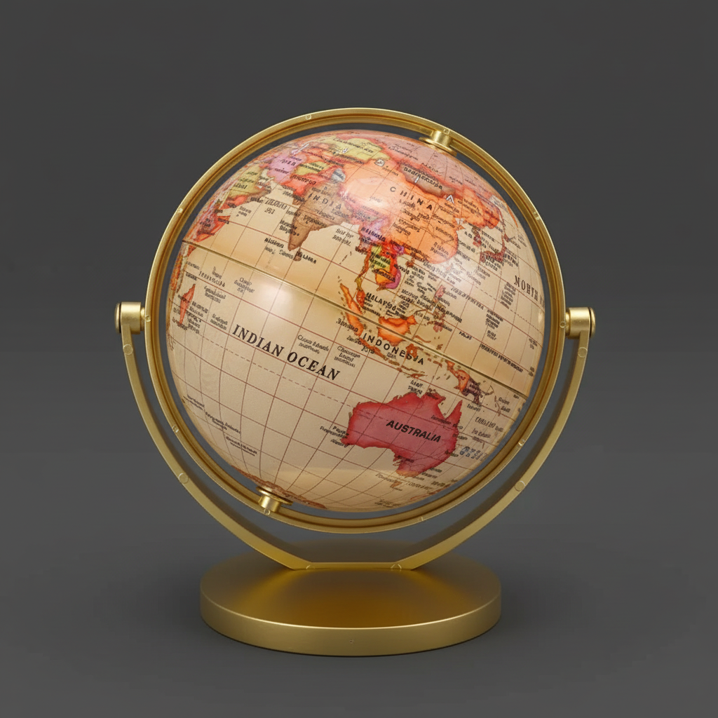 Globe Terrestre Interactif Doré