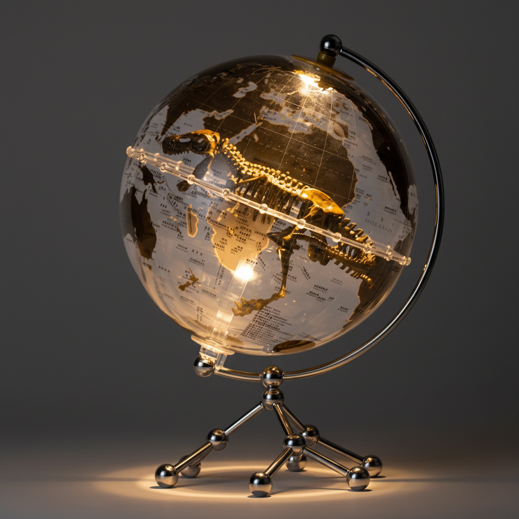 Globe Terrestre En Métal Décoratif