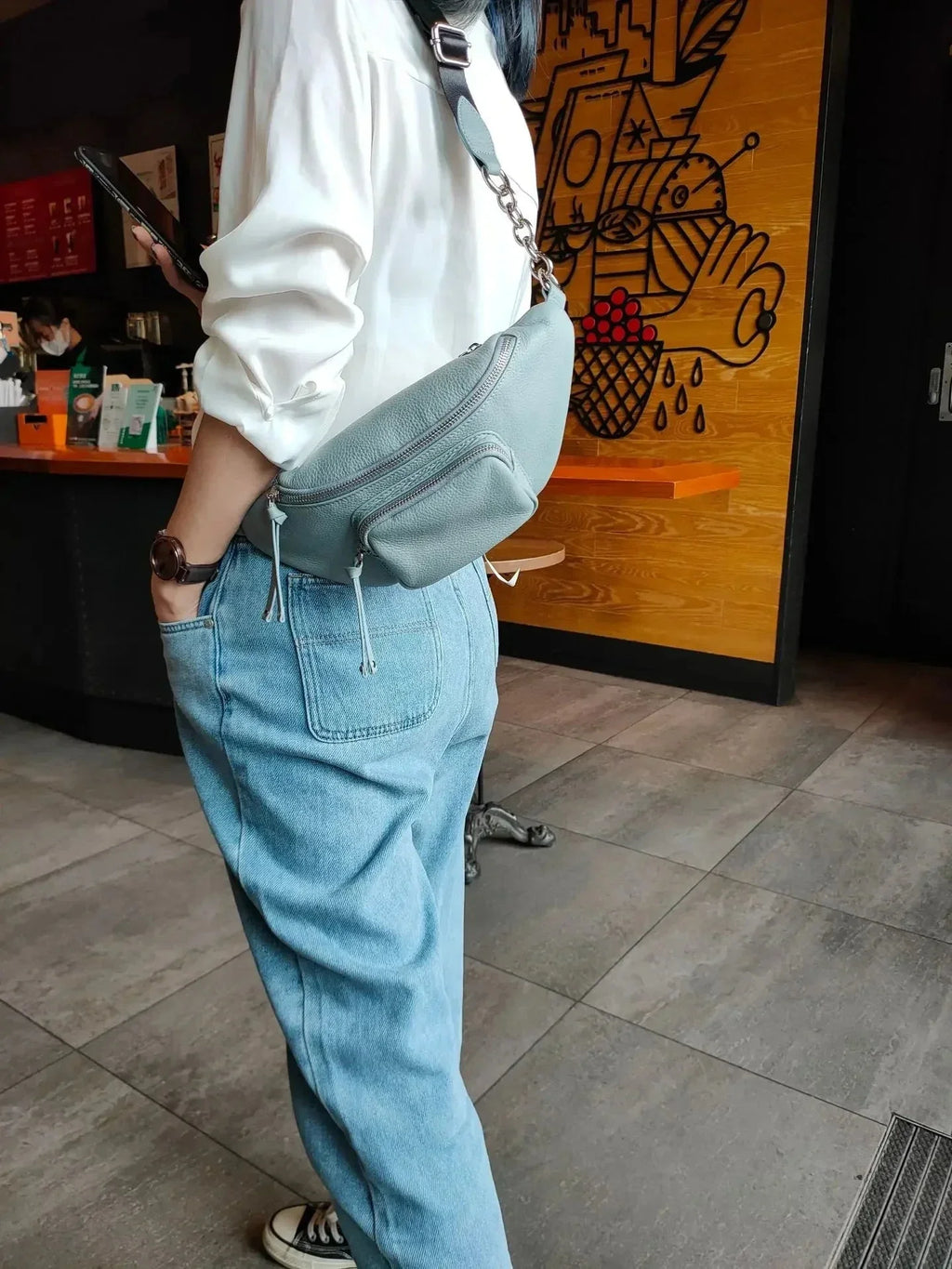 Sac Banane Femme Chic en Cuir