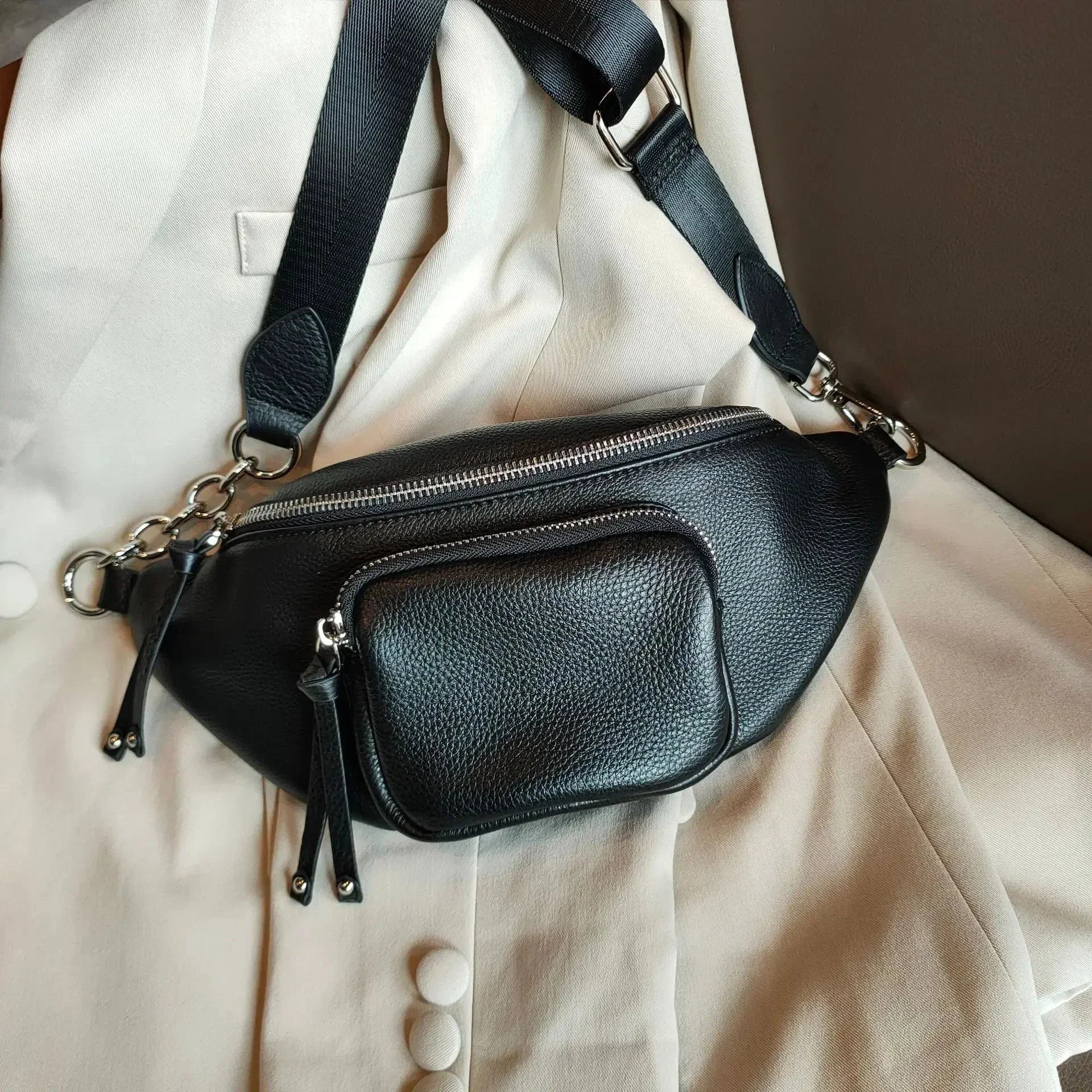 Sac Banane Femme Chic en Cuir