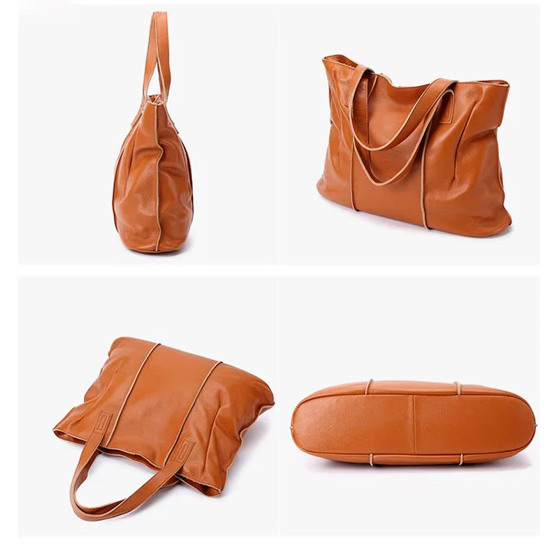 Sac Cabas Cuir Souple Grand Format – Modèle Sofia