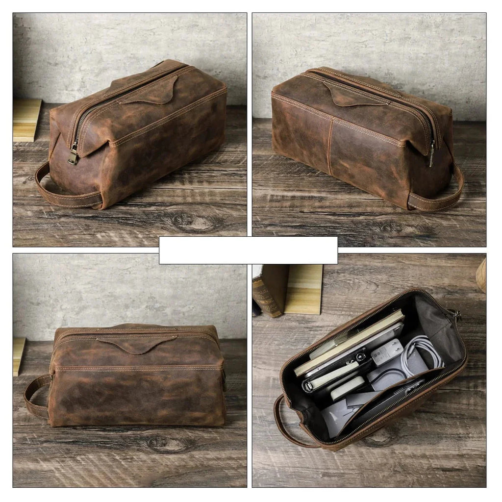 Trousse de Toilette Cuir pour Homme