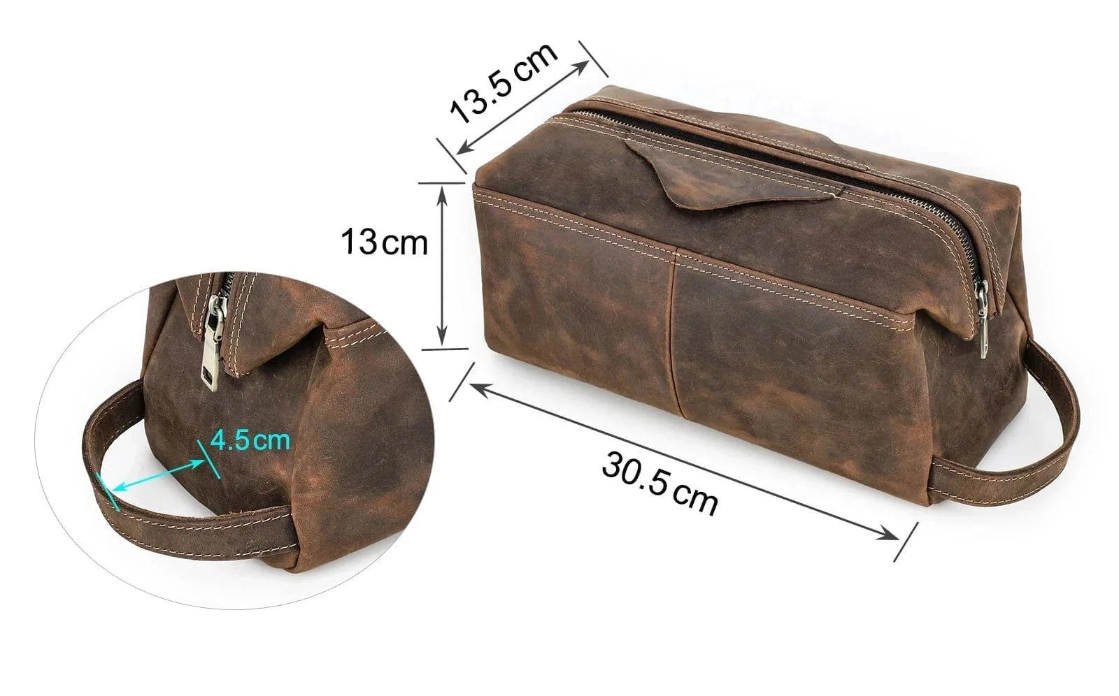 Trousse de Toilette Cuir pour Homme