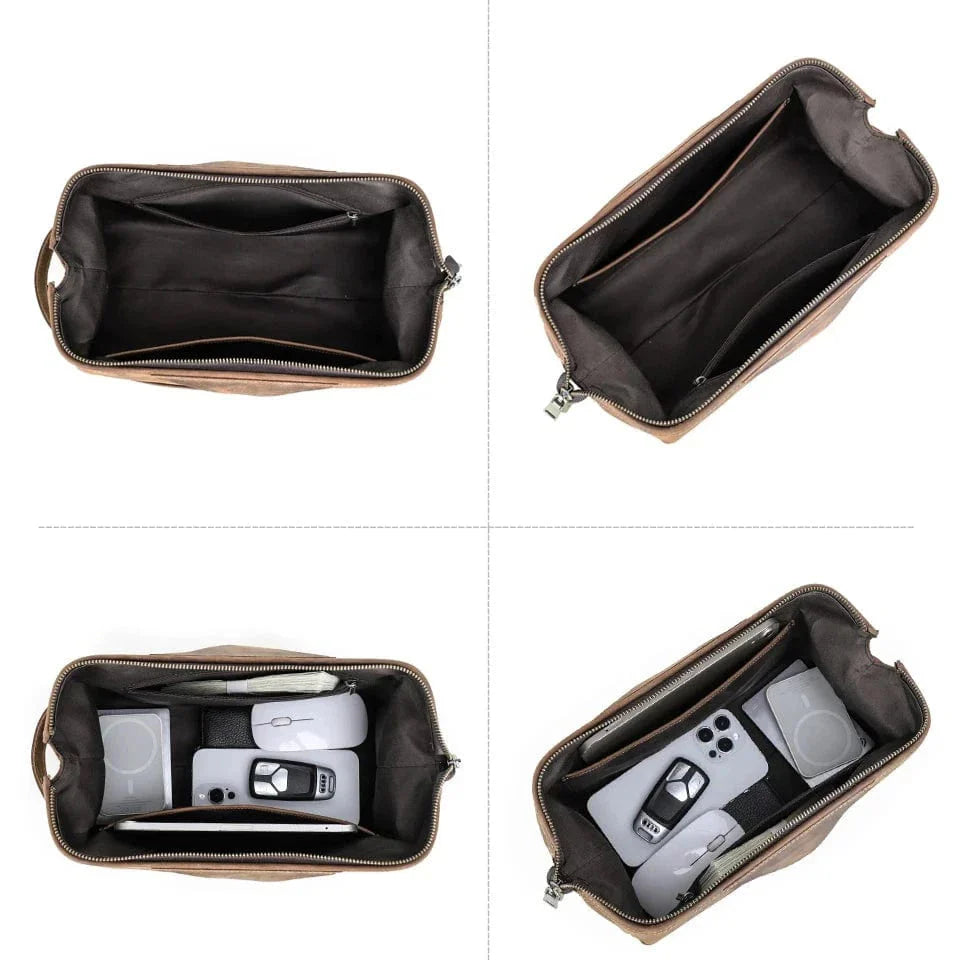 Trousse de Toilette Cuir pour Homme