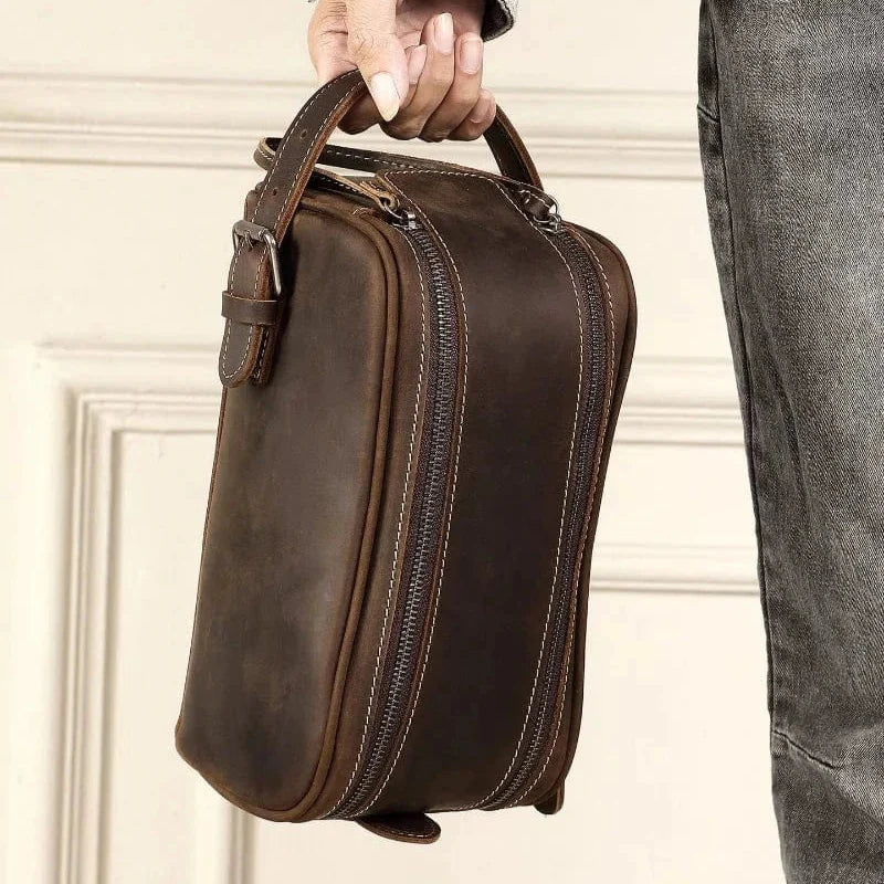 Trousse de Toilette en Cuir Homme