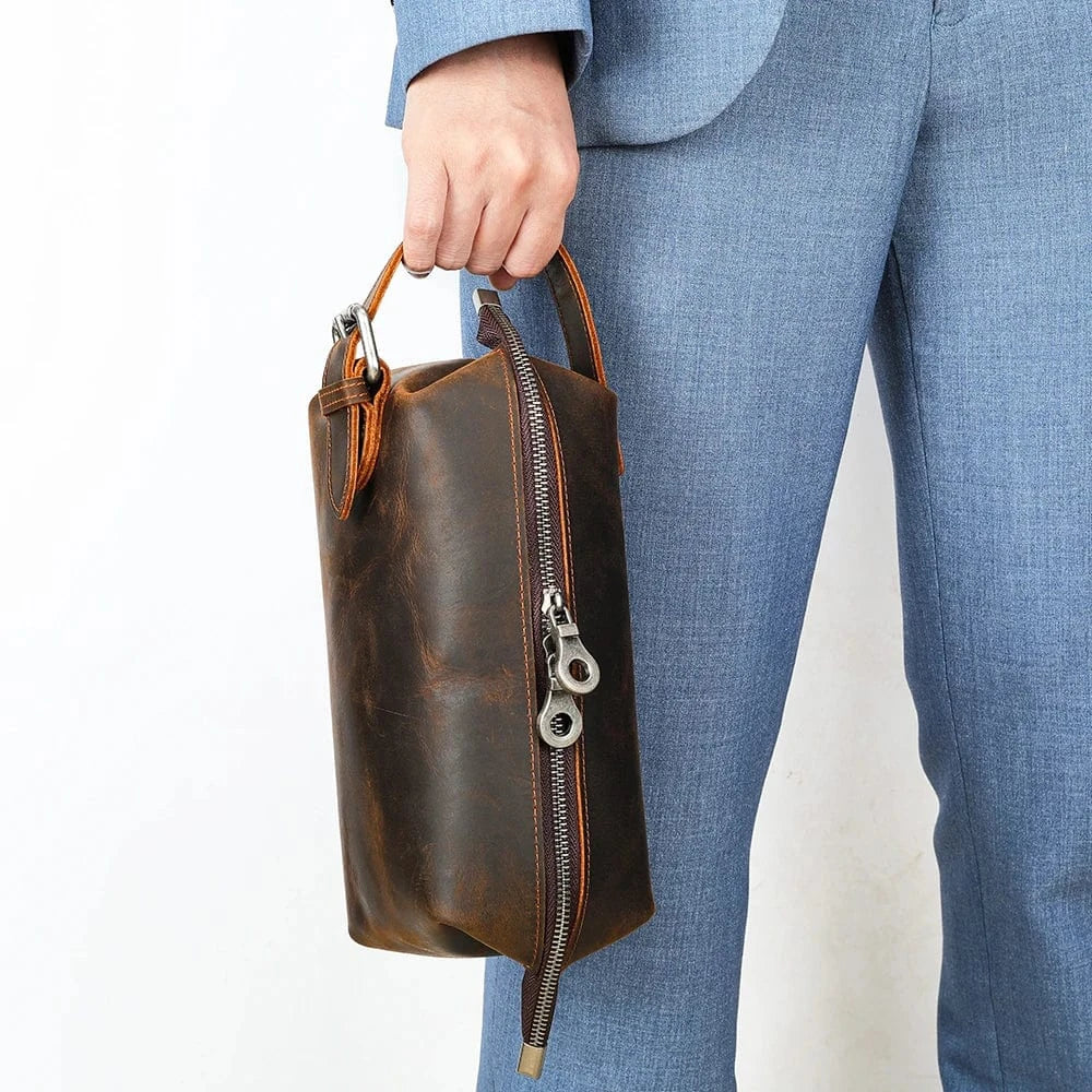 Trousse de Toilette en Cuir pour Homme