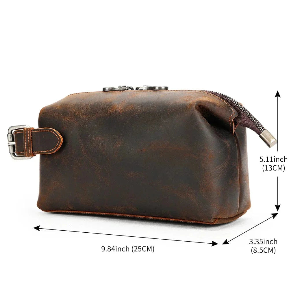 Trousse de Toilette en Cuir pour Homme