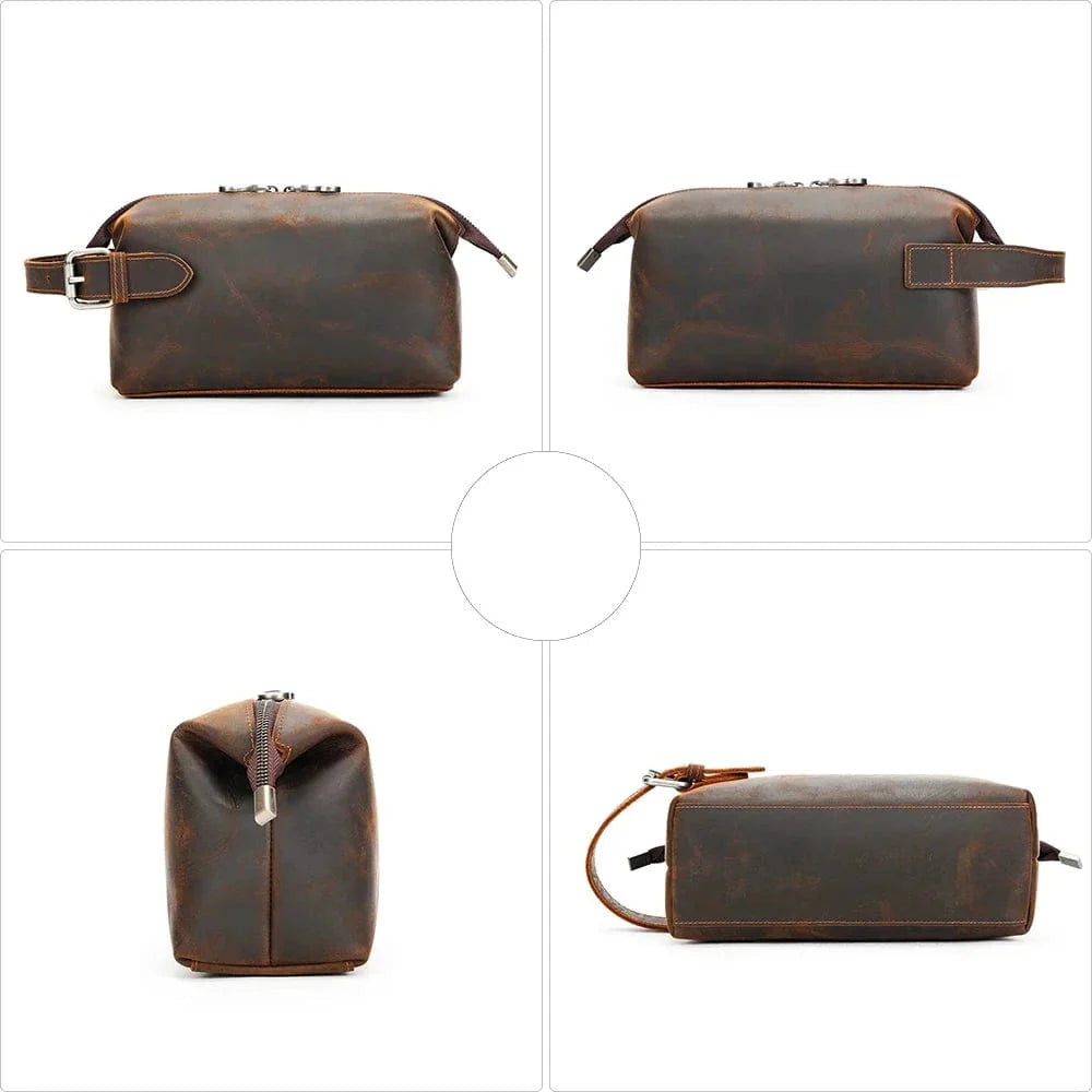 Trousse de Toilette en Cuir pour Homme