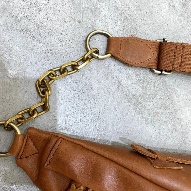 Sac Banane Cuir Marron Femme